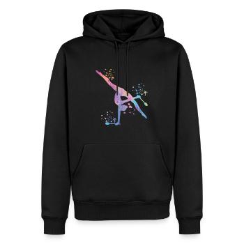 Gymnastin Mit Keulen Rhythmische Sportgymnastik - Männer Premium Bio Hoodie - Schwarz - Vorne - Nico (187cm)