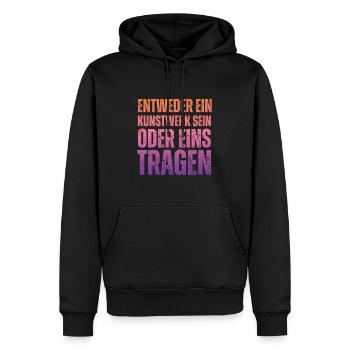 Entweder ein Kunstwerk Sein Nageldesignerin - Männer Premium Bio Hoodie - Schwarz - Vorne - Nico (187cm)