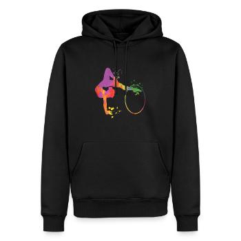Gymnaste avec des clubs Gymnastique rythmique - Sweat à capuche Premium bio Homme - noir - Devant - Nico (187cm)
