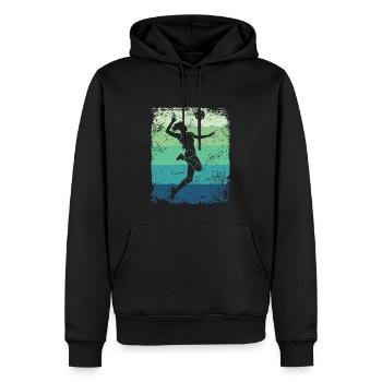 Volleyball Spieler Retro Beach Volleyball - Männer Premium Bio Hoodie - Schwarz - Vorne - Nico (187cm)