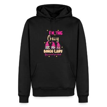 Je suis la folle dame de bingo drôle bingo - Sweat à capuche Premium bio Homme - noir - Devant - Nico (187cm)