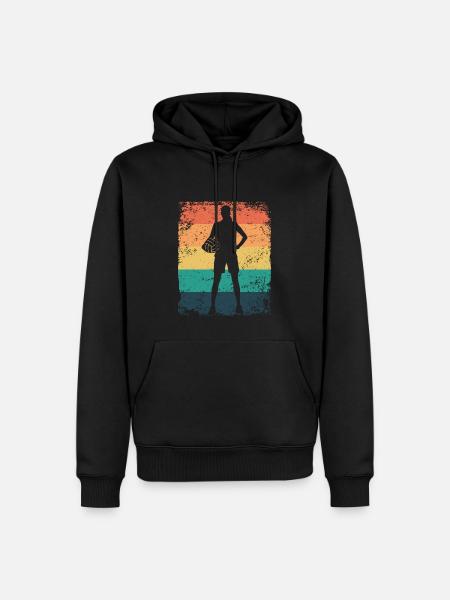 Volleyball Player Retro Beach Volleyball - Men’s Premium Organic Hoodie - black