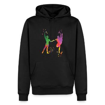 Ballet Danse Couple Femme Ballerine - Sweat à capuche Premium bio Homme - noir - Devant - Nico (187cm)