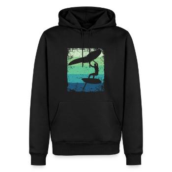 Flügelfolie Wingsurfing Retro-folie Flügel - Männer Premium Bio Hoodie - Schwarz - Vorne - Nico (187cm)