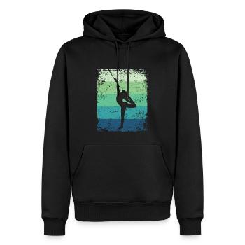 Gymnaste Baton Gymnastique Rythmique Rétro - Sweat à capuche Premium bio Homme - noir - Devant - Nico (187cm)
