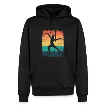 Gymnaste Baton Gymnastique Rythmique Rétro - Sweat à capuche Premium bio Homme - noir - Devant - Nico (187cm)