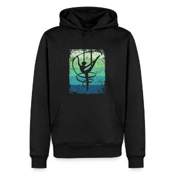 Gymnaste Gymnaste Gymnastique Rythmique Rétro - Sweat à capuche Premium bio Homme - noir - Devant - Nico (187cm)