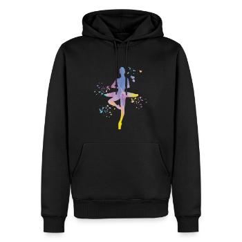 Ballet Danseuse Colorsplash Ballerina - Sweat à capuche Premium bio Homme - noir - Devant - Nico (187cm)