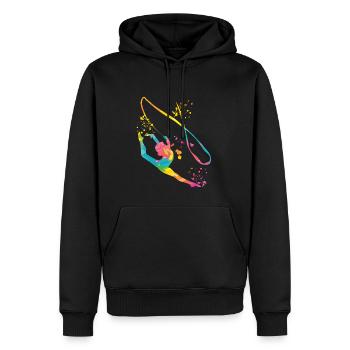 Gymnastin Mit Band Rhythmische Gymnastik - Männer Premium Bio Hoodie - Schwarz - Vorne - Nico (187cm)