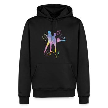 Ballet Danse Couple Femme Ballerine - Sweat à capuche Premium bio Homme - noir - Devant - Nico (187cm)