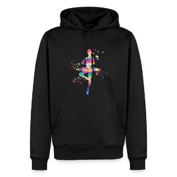 Ballet Danseuse Colorsplash Ballerina - Sweat à capuche Premium bio Homme - noir - Devant - Nico (187cm)
