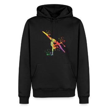 Gymnastin Mit Keulen Rhythmische Sportgymnastik - Männer Premium Bio Hoodie - Schwarz - Vorne - Nico (187cm)