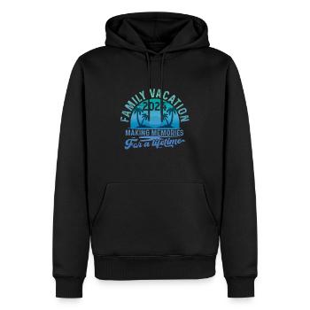 Vacances d’été en famille Créer des souvenirs - Sweat à capuche Premium bio Homme - noir - Devant - Nico (187cm)