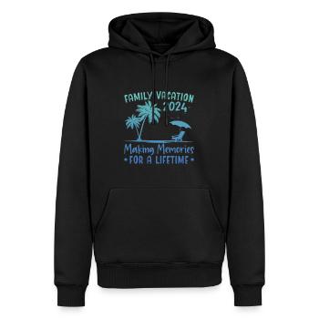 Vacances d’été en famille Créer des souvenirs - Sweat à capuche Premium bio Homme - noir - Devant - Nico (187cm)