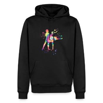 Ballet Danse Couple Femme Ballerine - Sweat à capuche Premium bio Homme - noir - Devant - Nico (187cm)