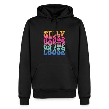 The stupid goose at large - Men’s Premium Organic Hoodie - black - Front - Nico (187cm)