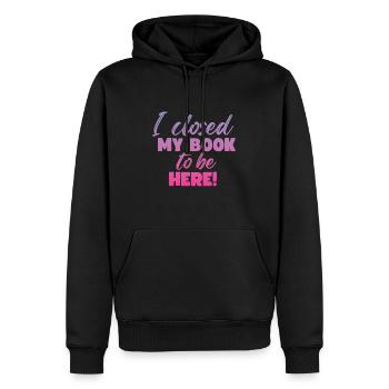 Ich Habe Mein Buch Geschlossen, Um Hier Zu Lesen - Männer Premium Bio Hoodie - Schwarz - Vorne - Nico (187cm)