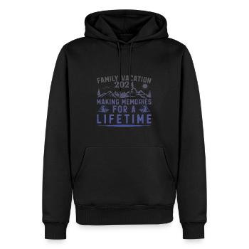 Vacances d’été en famille Créer des souvenirs - Sweat à capuche Premium bio Homme - noir - Devant - Nico (187cm)