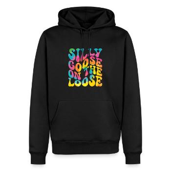 The stupid goose at large - Men’s Premium Organic Hoodie - black - Front - Nico (187cm)