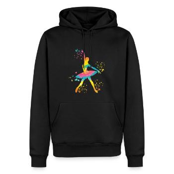 Ballet Danseuse Colorsplash Ballerina - Sweat à capuche Premium bio Homme - noir - Devant - Nico (187cm)