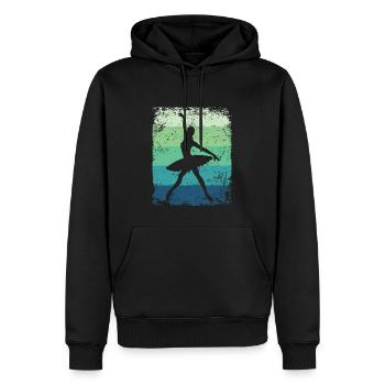 Ballett Tänzerin Vintage Frau Ballerina - Männer Premium Bio Hoodie - Schwarz - Vorne - Nico (187cm)