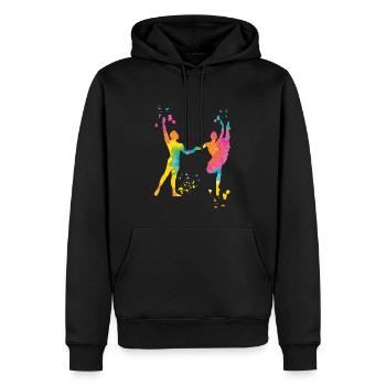 Ballet Danse Couple Femme Ballerine - Sweat à capuche Premium bio Homme - noir - Devant - Nico (187cm)