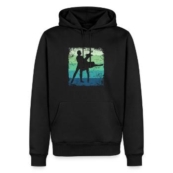 Ballet Dance Couple Ballerine Vintage - Sweat à capuche Premium bio Homme - noir - Devant - Nico (187cm)