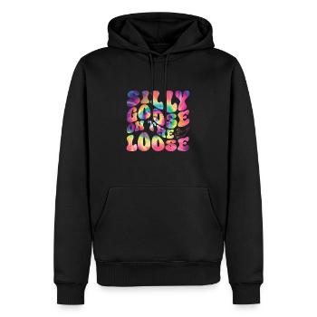 The stupid goose at large - Men’s Premium Organic Hoodie - black - Front - Nico (187cm)