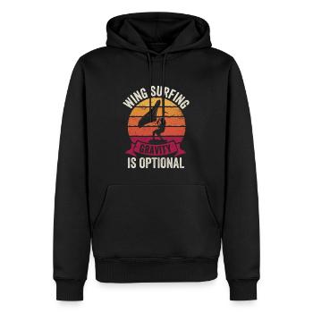 Schwerkraft Ist Optional Flügelfolie Wingsurfing - Männer Premium Bio Hoodie - Schwarz - Vorne - Nico (187cm)