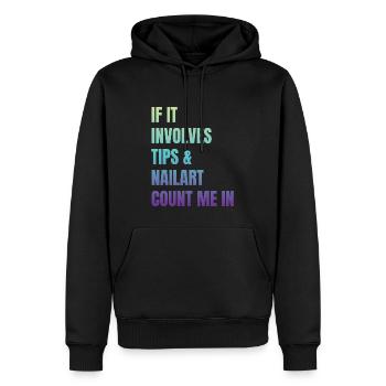 Wenn Es Um Tips Und Nailart Geht Nagelstudio - Männer Premium Bio Hoodie - Schwarz - Vorne - Nico (187cm)