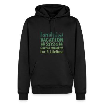 Vacances en famille 2024 Créer des souvenirs - Sweat à capuche Premium bio Homme - noir - Devant - Nico (187cm)