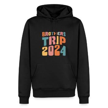 Brothers Trip 2024 - Männer Premium Bio Hoodie - Schwarz - Vorne - Nico (187cm)