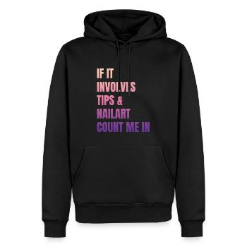 Wenn Es Um Tips Und Nailart Geht Nagelstudio - Männer Premium Bio Hoodie - Schwarz - Vorne - Nico (187cm)
