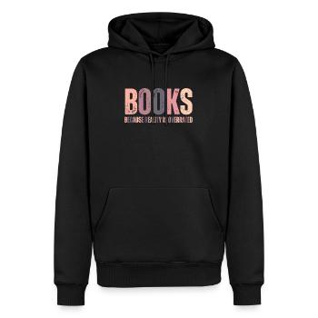 Books Reality is overrated Teachers - Men’s Premium Organic Hoodie - black - Front - Nico (187cm)