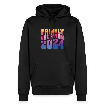 Voyage en famille 2024 Vacances en famille - Sweat à capuche Premium bio Homme - noir - Devant - Nico (187cm)