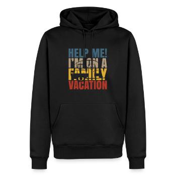 Hilfe, Ich Bin Im Familienurlaub - Männer Premium Bio Hoodie - Schwarz - Vorne - Nico (187cm)