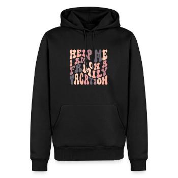 Hilfe, Ich Bin Im Familienurlaub - Männer Premium Bio Hoodie - Schwarz - Vorne - Nico (187cm)