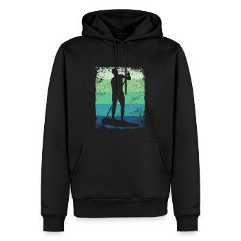 Stand Up Paddle Stand Up Board Sup - Sweat à capuche Premium bio Homme - noir - Devant - Nico (187cm)