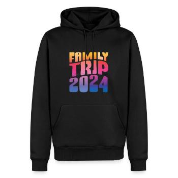 Voyage en famille 2024 Vacances en famille - Sweat à capuche Premium bio Homme - noir - Devant - Nico (187cm)