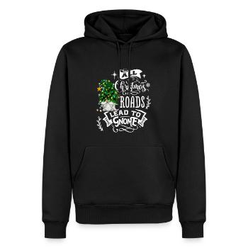 Gnomies de Noël Tous les chemins mènent au Gnome - Sweat à capuche Premium bio Homme - noir - Devant - Nico (187cm)