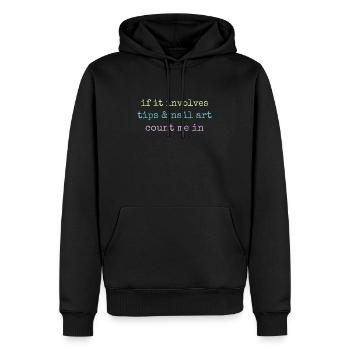 Quand il s’agit de conseils et de salon de manucure de nail art - Sweat à capuche Premium bio Homme - noir - Devant - Nico (187cm)