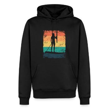 Stand Up Paddle Stand Up Board Sup - Sweat à capuche Premium bio Homme - noir - Devant - Nico (187cm)