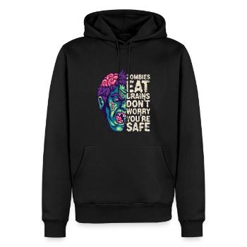 Les zombies mangent la cervelle Ne vous inquiétez pas, vous êtes en sécurité - Sweat à capuche Premium bio Homme - noir - Devant - Nico (187cm)