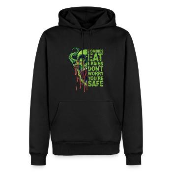 Les zombies mangent la cervelle Ne vous inquiétez pas, vous êtes en sécurité - Sweat à capuche Premium bio Homme - noir - Devant - Nico (187cm)
