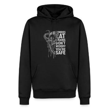 Les zombies mangent la cervelle Ne vous inquiétez pas, vous êtes en sécurité - Sweat à capuche Premium bio Homme - noir - Devant - Nico (187cm)