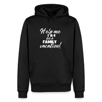 Hilfe, Ich Bin Im Familienurlaub - Männer Premium Bio Hoodie - Schwarz - Vorne - Nico (187cm)