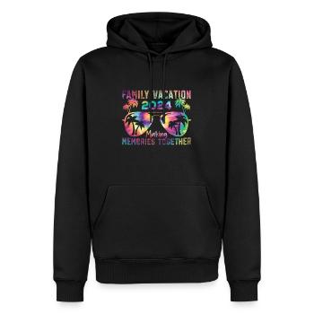 Des vacances en famille inoubliables - Sweat à capuche Premium bio Homme - noir - Devant - Nico (187cm)