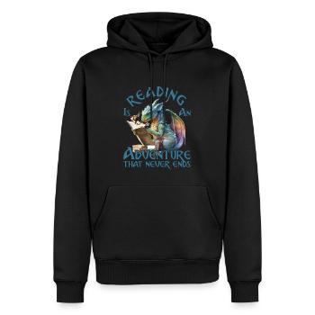 Lesen Ist Ein Abenteuer Bibliothek Lehrer - Männer Premium Bio Hoodie - Schwarz - Vorne - Nico (187cm)