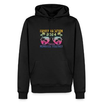 Des vacances en famille inoubliables - Sweat à capuche Premium bio Homme - noir - Devant - Nico (187cm)