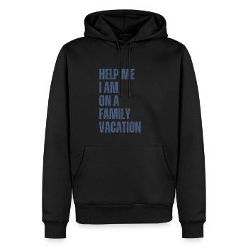 Hilfe, Ich Bin Im Familienurlaub - Männer Premium Bio Hoodie - Schwarz - Vorne - Nico (187cm)
